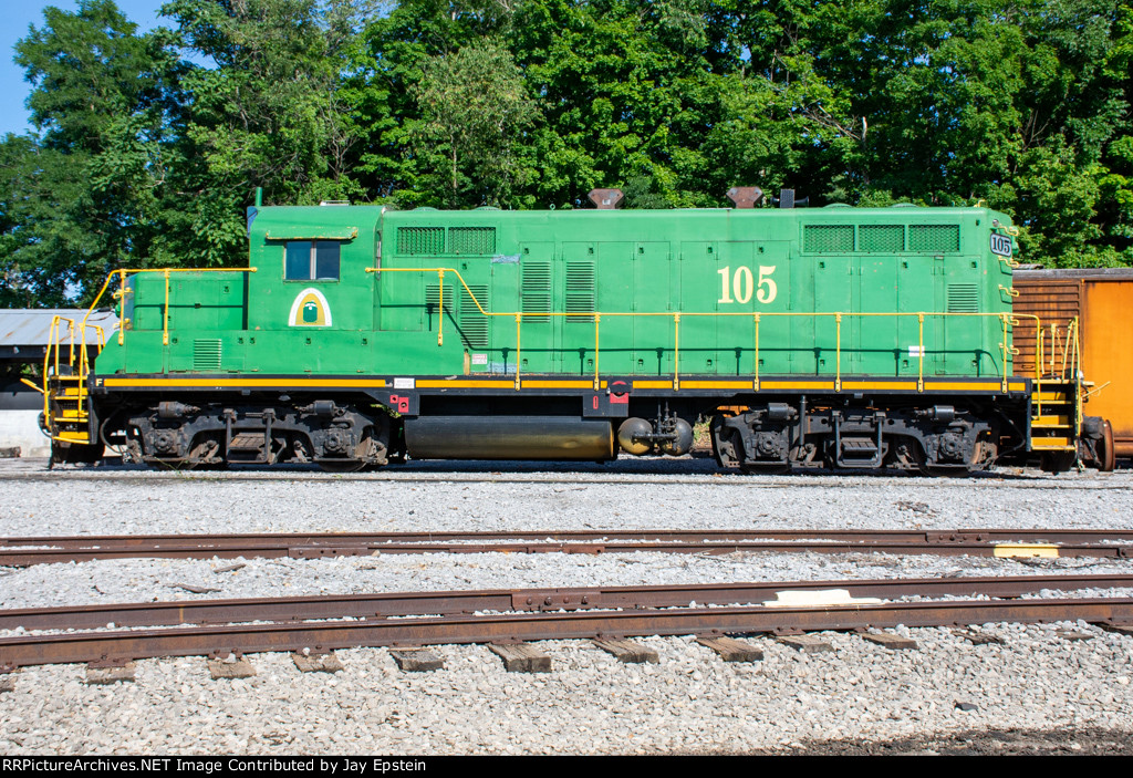 CFWR 105 sits in the Caney Fork & Western Yard 